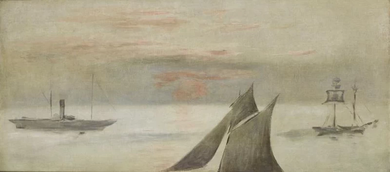 39-Édouard Manet, Barche in mare, tramonto-Musée d′Art Moderne André Malraux, Le Havre  
